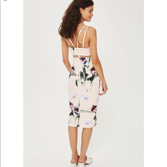 Topshop Floral Thigh Split Dress - Picture 3 of 5